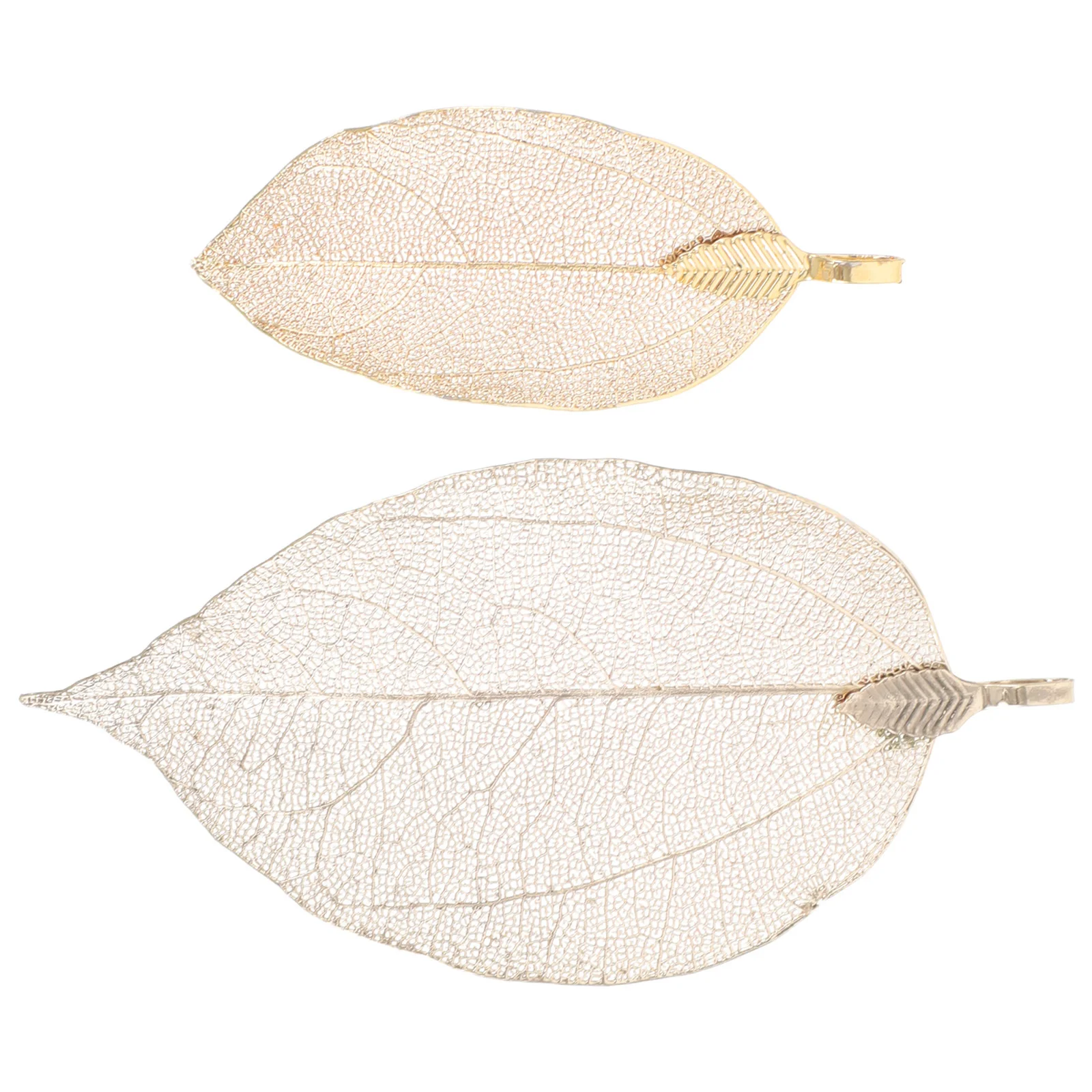 

2Pcs Metal Leaf Shape Charms for Jewelry Making DIY Craft Pendants Fall Leaf Necklace Accessories Women's Elegant Dangle Charms