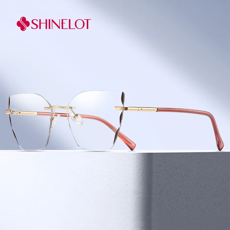 

91743 New Original Rimless Cat Eye Eyeglasses Frame Female Optical Glasses Intellectual Eyewear College Girls Gift