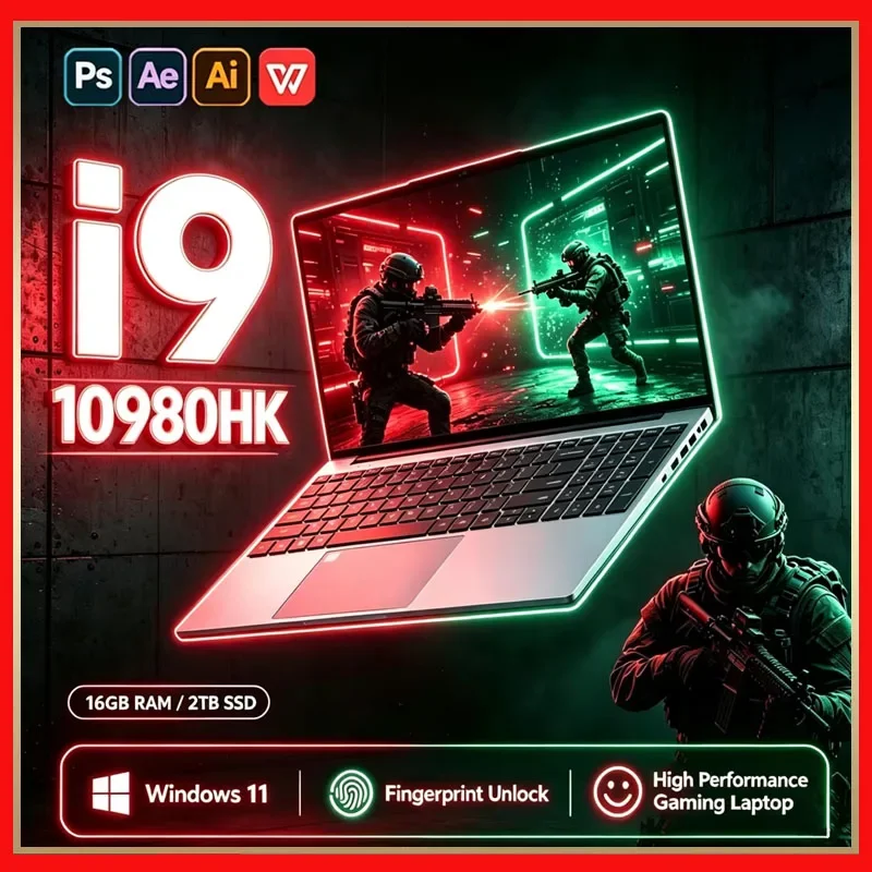 14.1 Inch New Ultra Slim Portable Laptop Intel I9-10980HK Original Space Saving Compact Windows 11 32GB