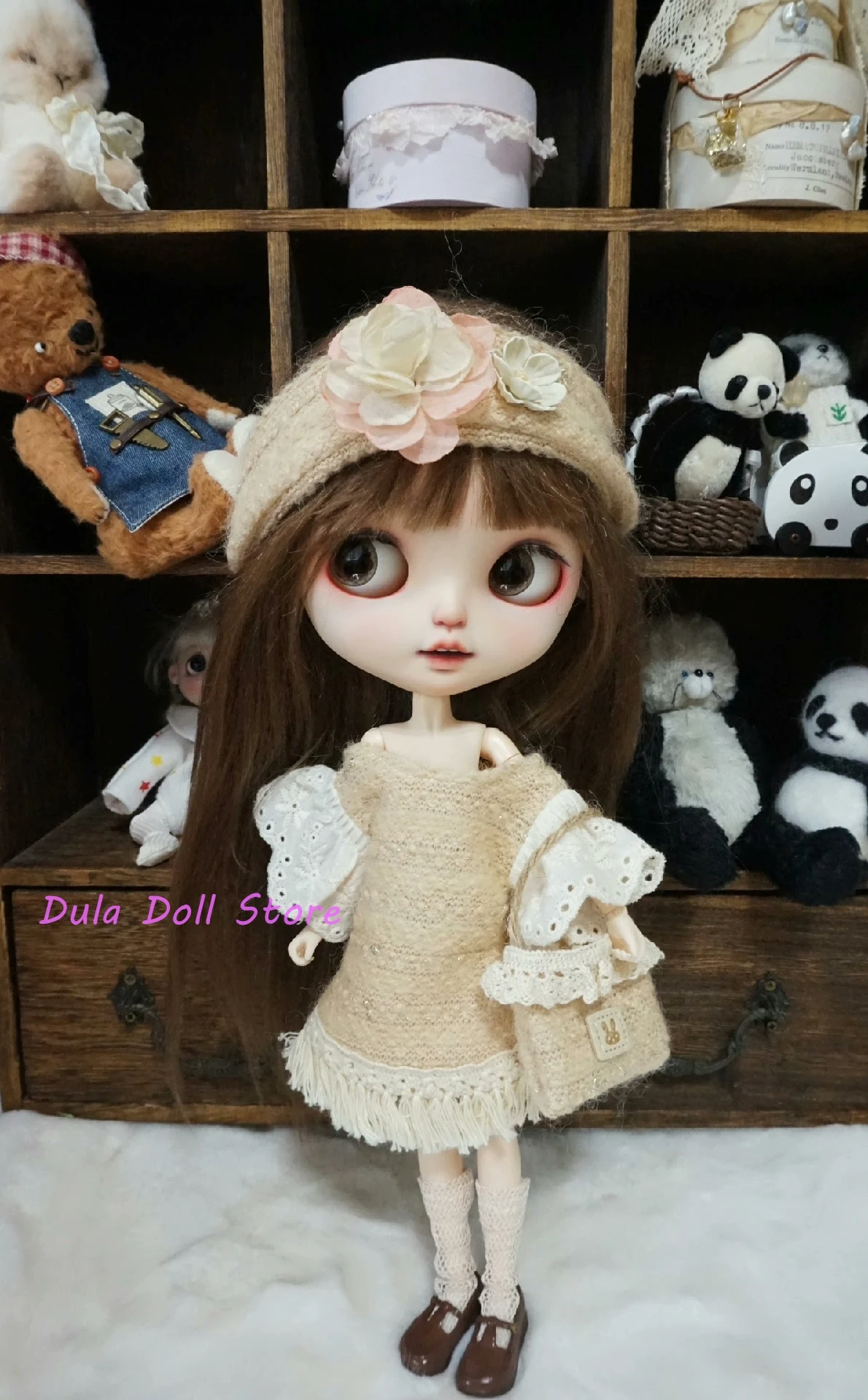 Dula Doll Clothes Costume Blythe 2025 Spring knitted skirt gentle Japanese magazine style ob24 ob22 Diandian Azone 1/6 Bjd Doll