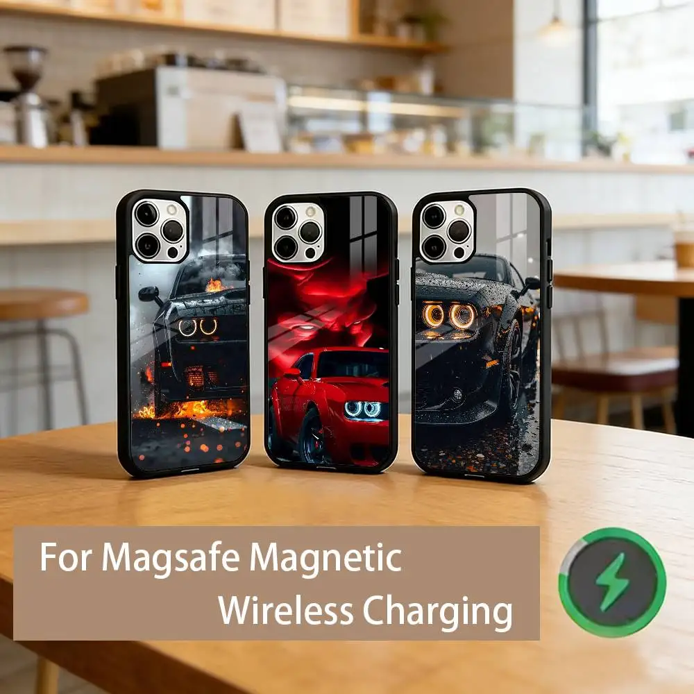 

Car C-Challenger SRT Phone Case For iPhone17,16,15,14,13,12,11 Plus,Pro Magnetic with Magsafe Wireless Charging