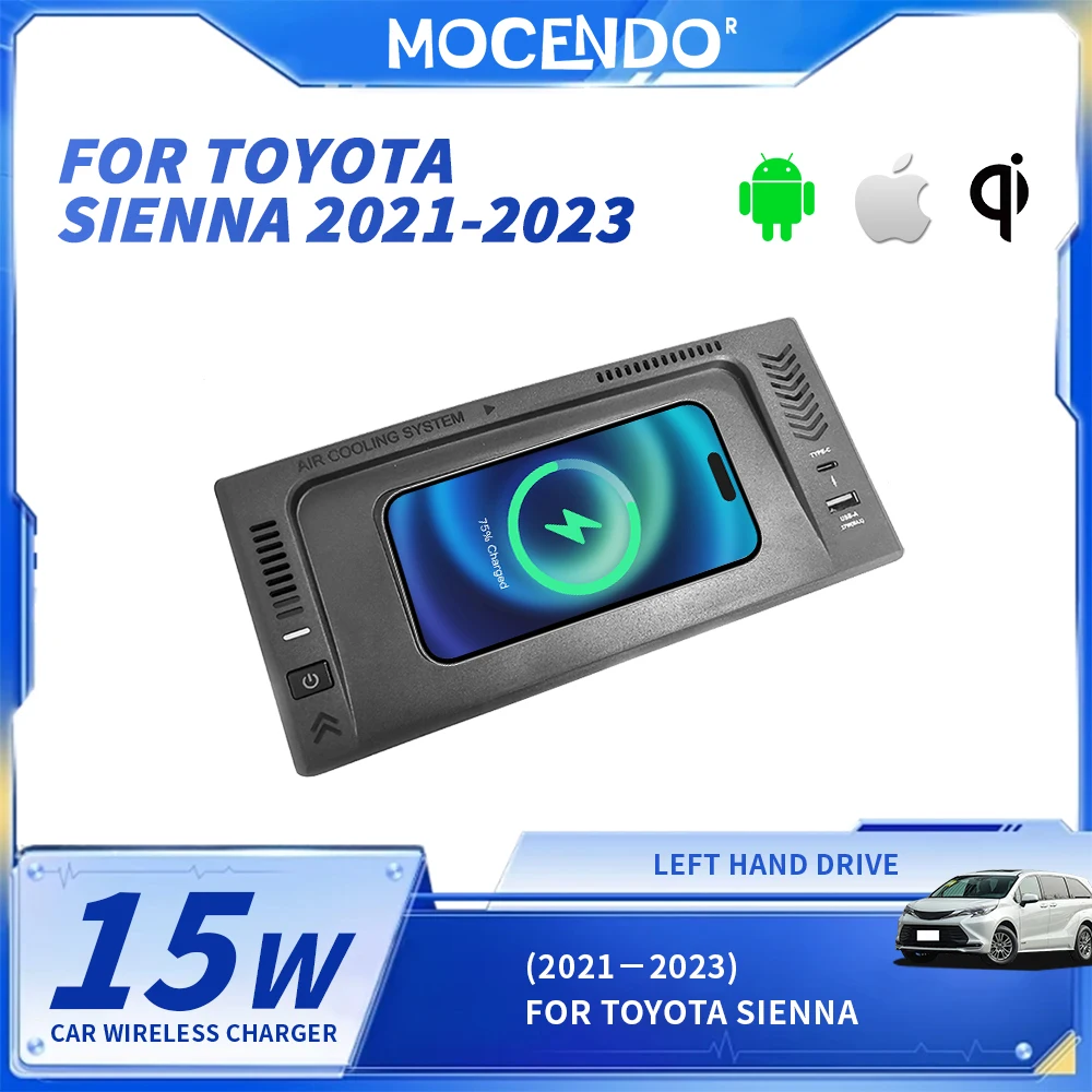 

Wireless Car Charger Adapter for Toyota Sienna Grecia 2021-2023 Fast Charging Phone Charger Accessory