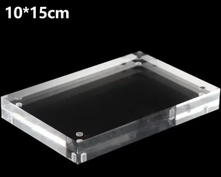 

1pcs 10x15cm Transparent Acrylic Photo Frame Magnetic Poster Display Stand 10+10mm
