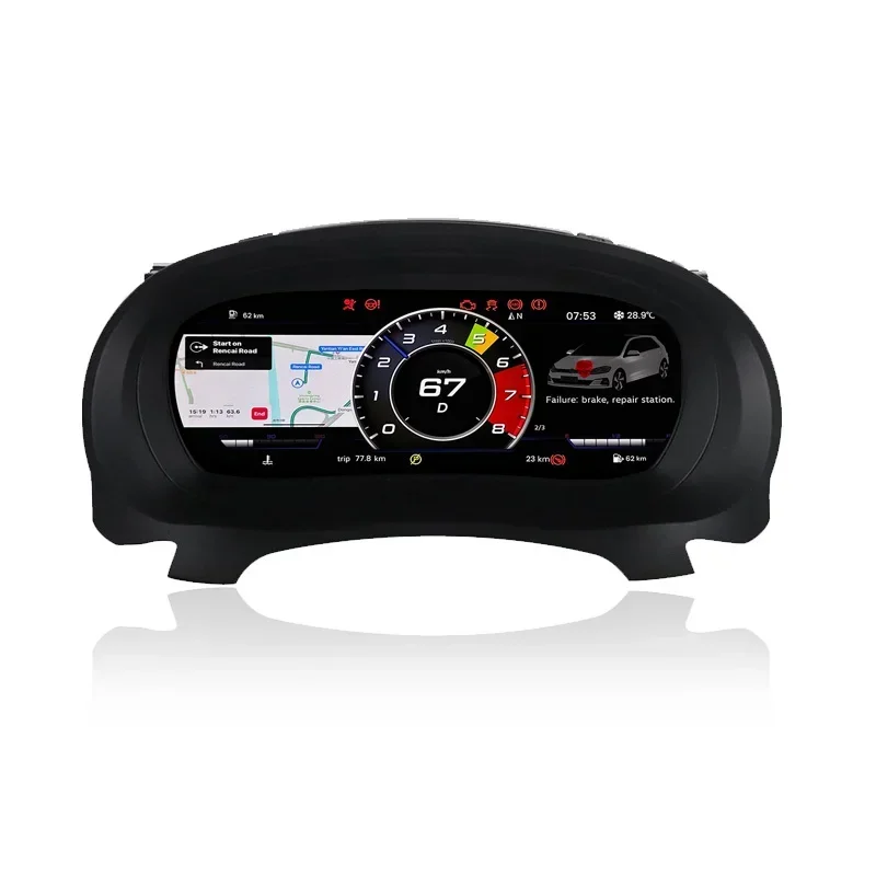 Upgraded version 2010-2012  Upgrade LCD Dashboard Screen Instrument Digital Cluster for VW Golf 6 Speedometer Linux System