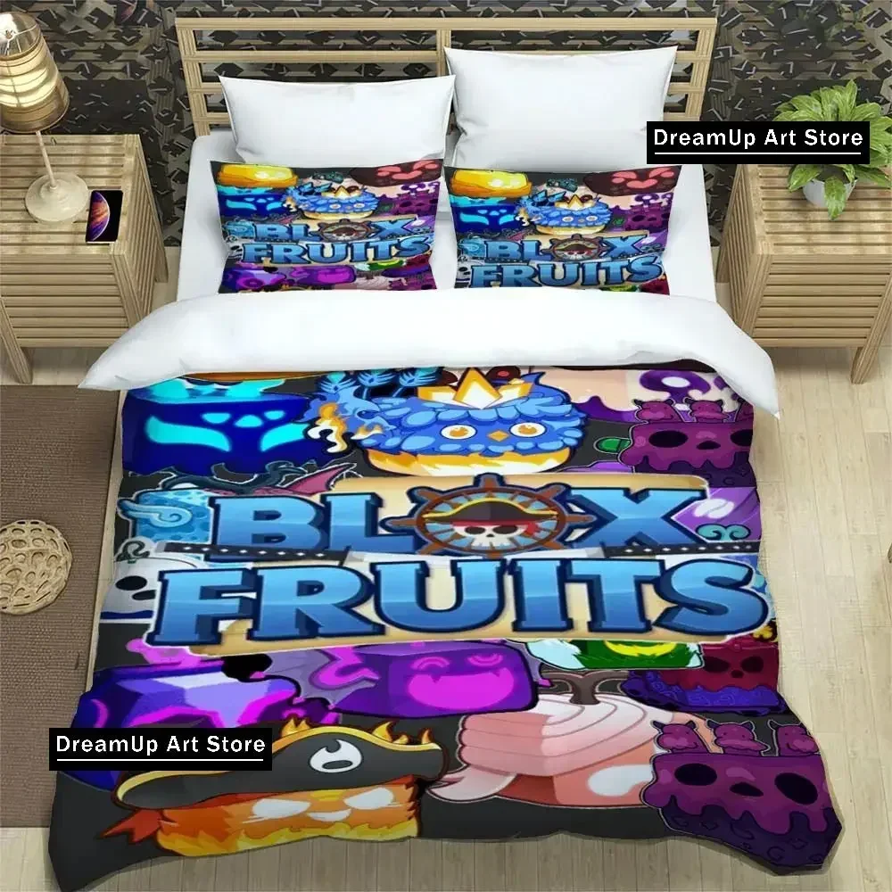 3D game B-blox fruits Bedding Sets exquisite bed supplies set duvet cover bed comforter set bedding set luxury birthday gift
