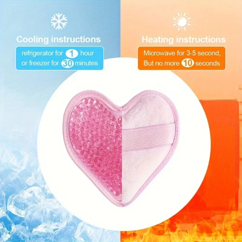 Hartvormig ijspak Warme en koude therapie - Herbruikbaar gelpakket voor pijnverlichting, zwelling, EHBO, spierpijn
