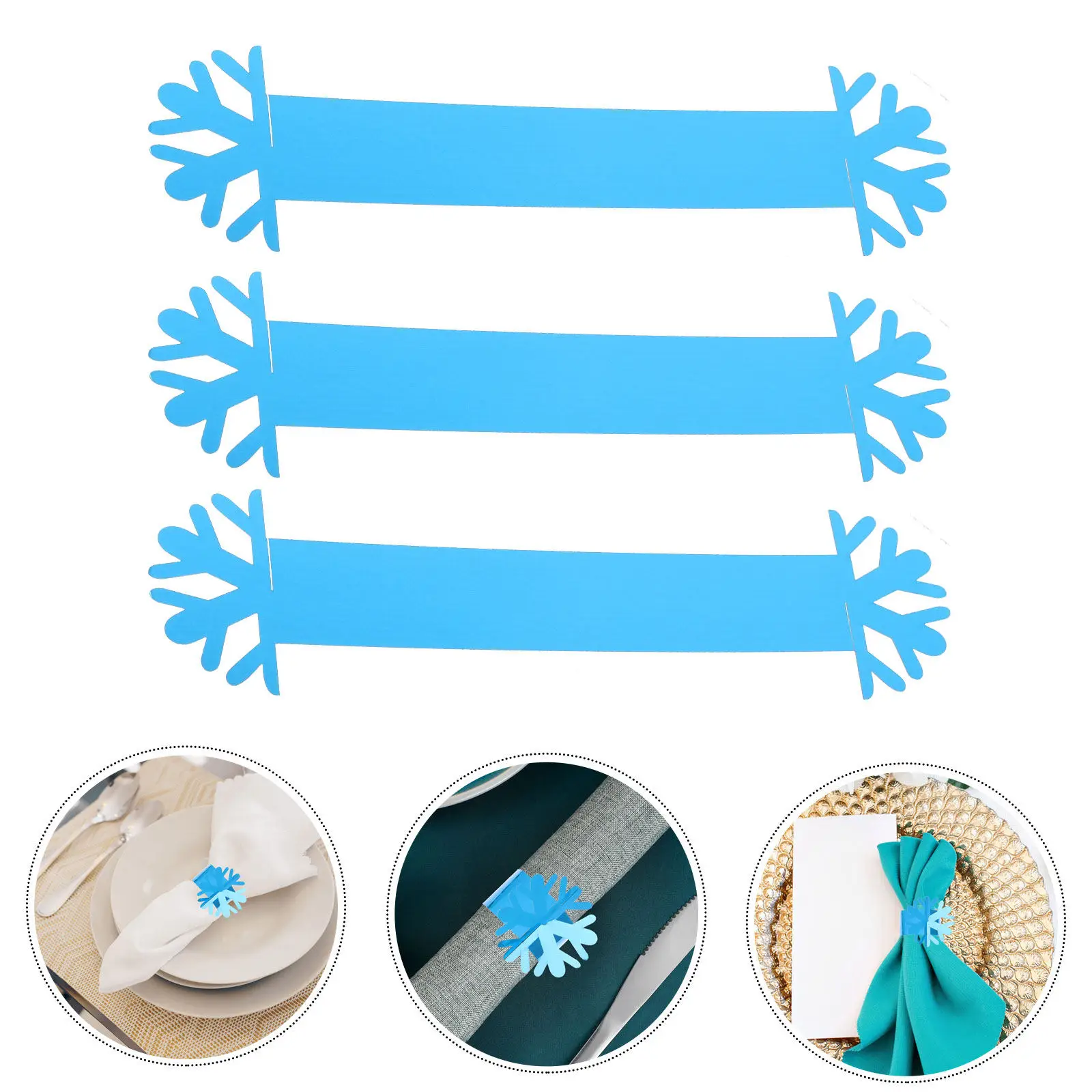 20Pcs Unique Napkin Clasps Fine Paper Workmanship Stylish Snowflake Theme Dinner Table Ornament for Party Wedding Decoration