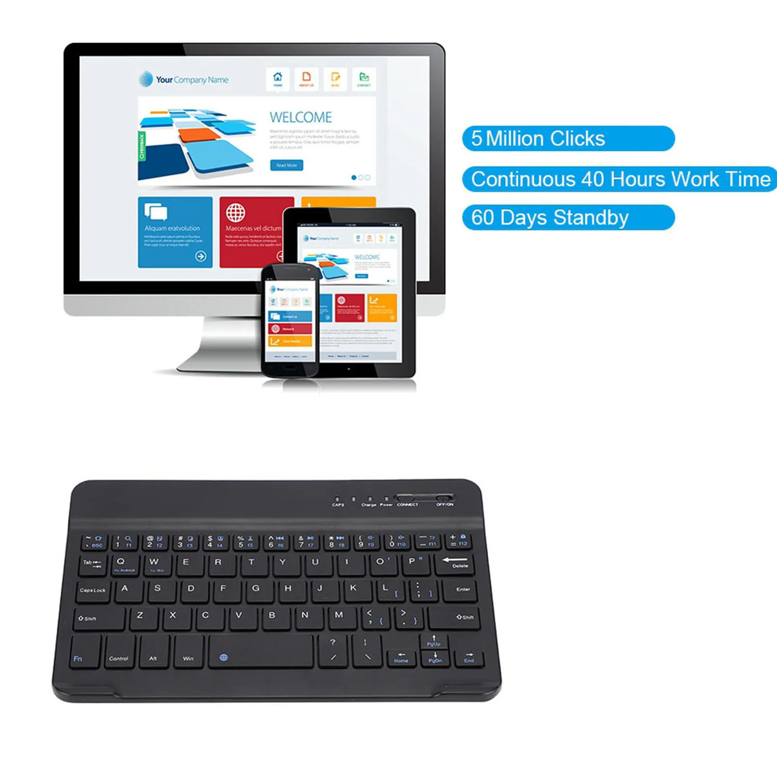 Keyboard Keyboard Slim Keyboard Slim Light Wireless  Keyboard for Android   Black Wireless Keyboard