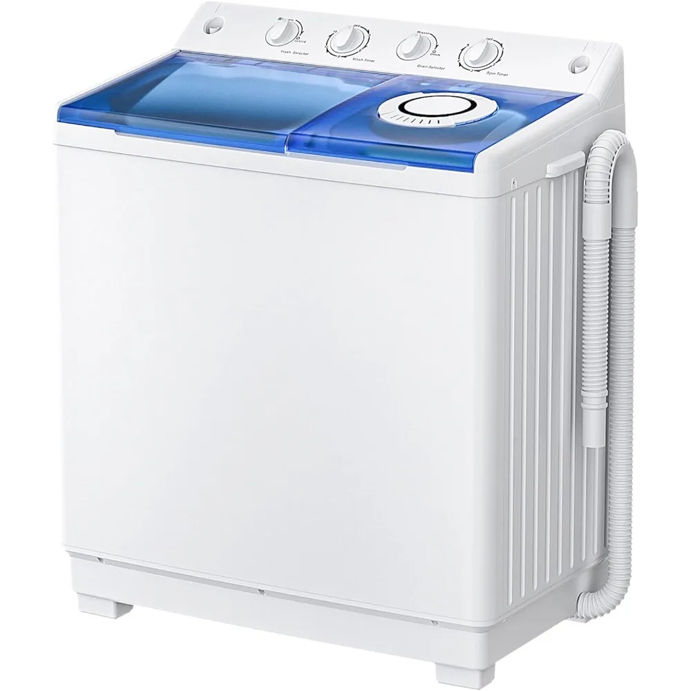 Draagbare Wasmachine, Twin Tub Wasmachine Spinner Combo Met 40Lbs Capaciteit, 24Lbs Wasmachine En 16Lbs Spinner Droger