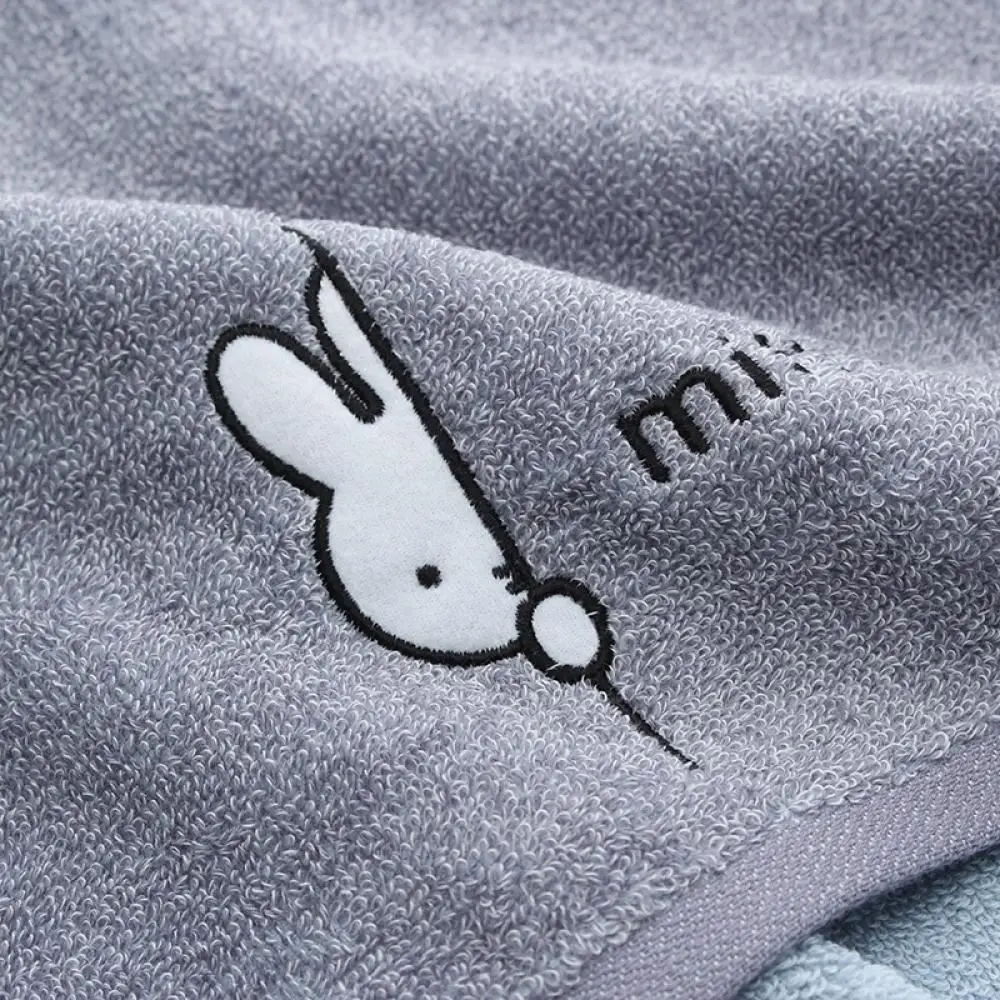 منشفة Miffy Rabbit Cartoon بسيطة من القطن الخالص، منشفة وجه ماصة ناعمة ومريحة، منتجات الحمام المنزلية على شكل أرنب لطيف #5