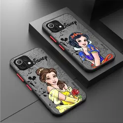 Matte Case for Xiaomi Poco X3 NFC 11 Lite 11T X4 Pro 12 M5 13 9T C40 10T 12T 12X F3 X5 Black Phone Cover Princess Disney Funda