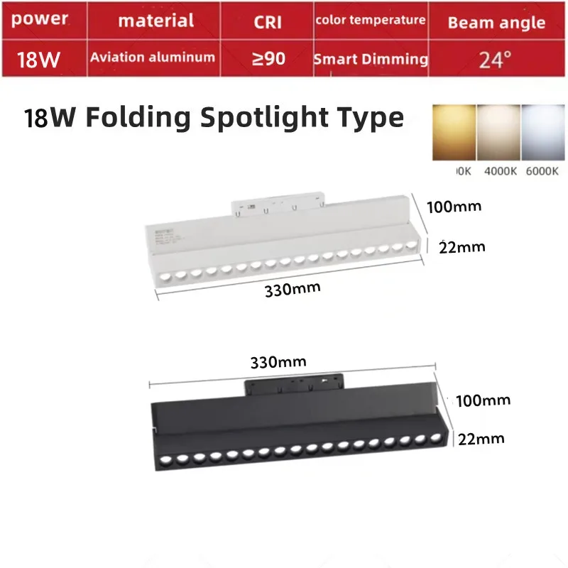 20-type slimme magnetische spoorverlichting Tuya Zigbee DC48V LED-downlight Spot Flood Grille-lampen Moderne thuiswoonkamer Zwart Wit - afbeelding 1