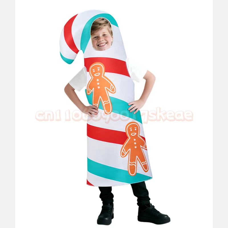 جديد عيد الميلاد الزنجبيل رجل تأثيري حلي الأطفال قصب الحلوى مرحلة الأداء موحدة كرنفال ملابس للحفلات الزي #3