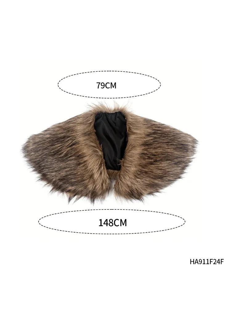 PESENAR Faux fur collar Fur Shoulder Man Viking fur cape Halloween costume Man Medieval faux fur cape shoulder wrap image 2