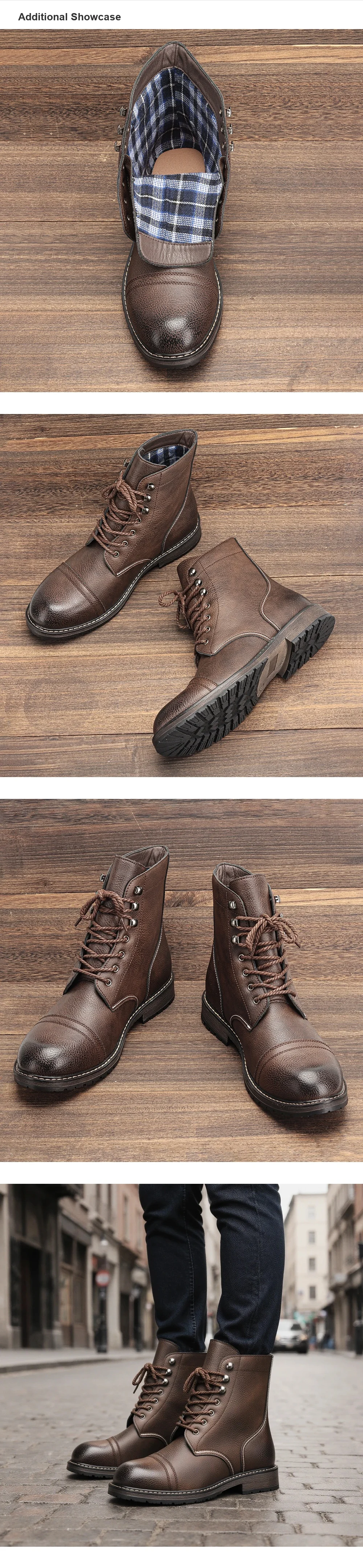 Lederstiefel 2026 Marke Casual Bequeme Modische Stiefel Schuhe für Herren – Detail 3