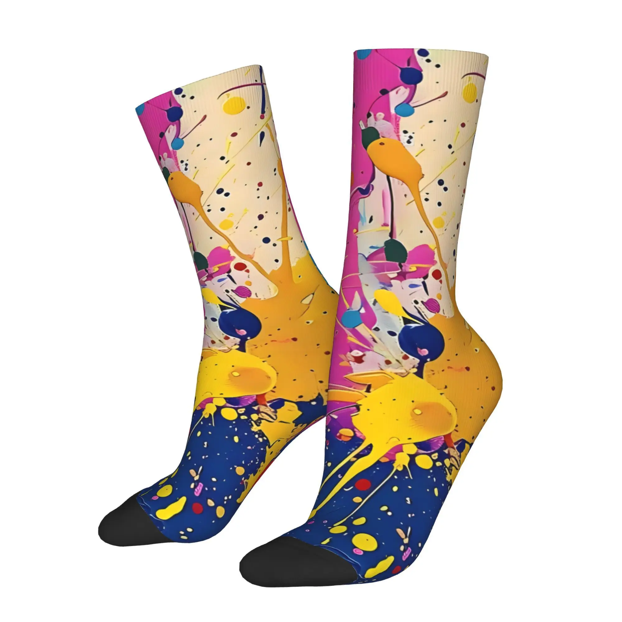 

Colorful Paint Splatter Unisex Winter Socks Happy Socks Street Style Crazy Sock