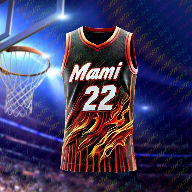 2024 New Arrivals Children's Basketball Jersey Miami Special Edition Basketball Vest Fans Kit Adult Kid Training Uniform Tee Top