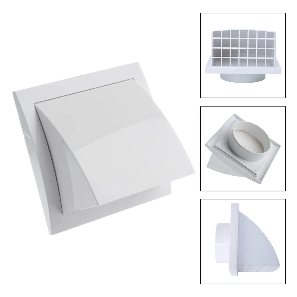 Rainproof ABS Exterior Wall Exhaust Port, Kitchen Hood, duto de ventilação, saída com válvula, vaso sanitário, 100 125 150mm