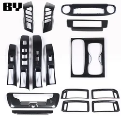 For Nissan Frontier 2022-2024 ABS Carbon Fiber steering wheels Gear Shift Panel Door Handle Bowl Cover Car Accessories