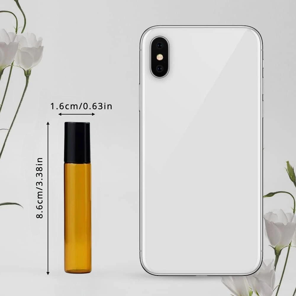 8/30pcs Glass Roll on Bottle 10ml Empty Essential Oil Roller Bottle with Stainless Steel Ball Dropper Pipette Travel Accessories