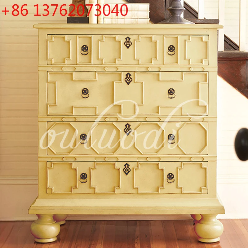 

Французский ретро кремовый ветер с высоким сундуком, большой прикроватный столик для спальни, гостиной, дома, шкаф для хранения