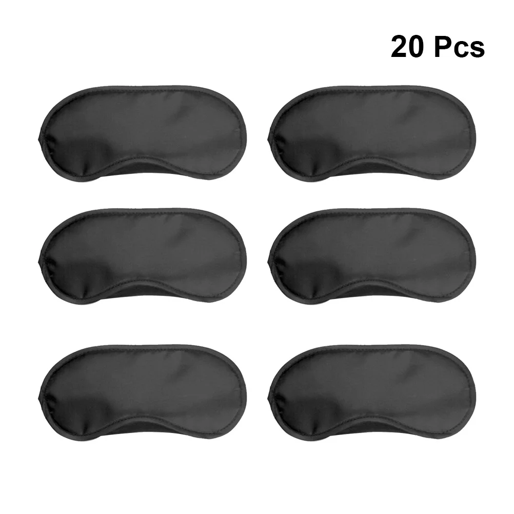 

20Pcs Black Eye Mask Sleep Blindfold Soft Comfortable Eye Shade for Travel Home Hotel Sleeping Accessories Game Blindfold