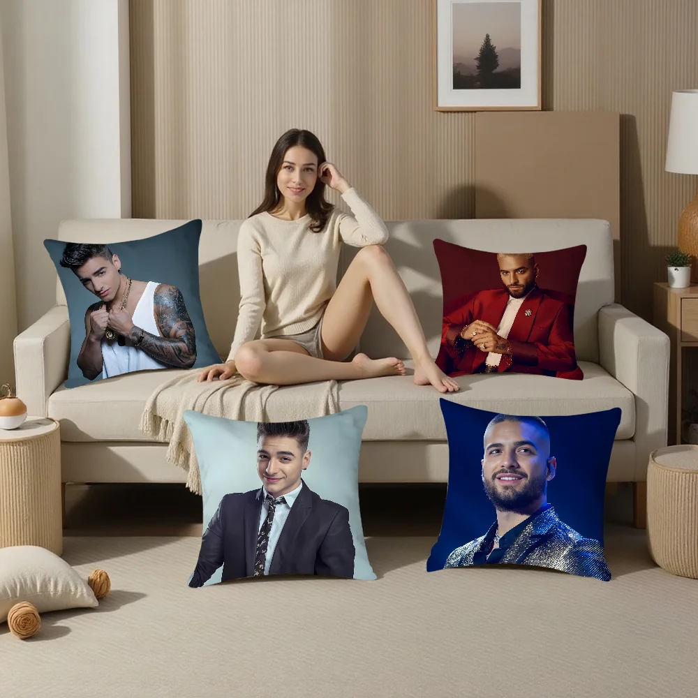 S-Singer M-Maluma Pillow Case Plush Fabric Soft Pillowcase Double Sided Print Sofa Cushion Cover Throw Pillow Cover