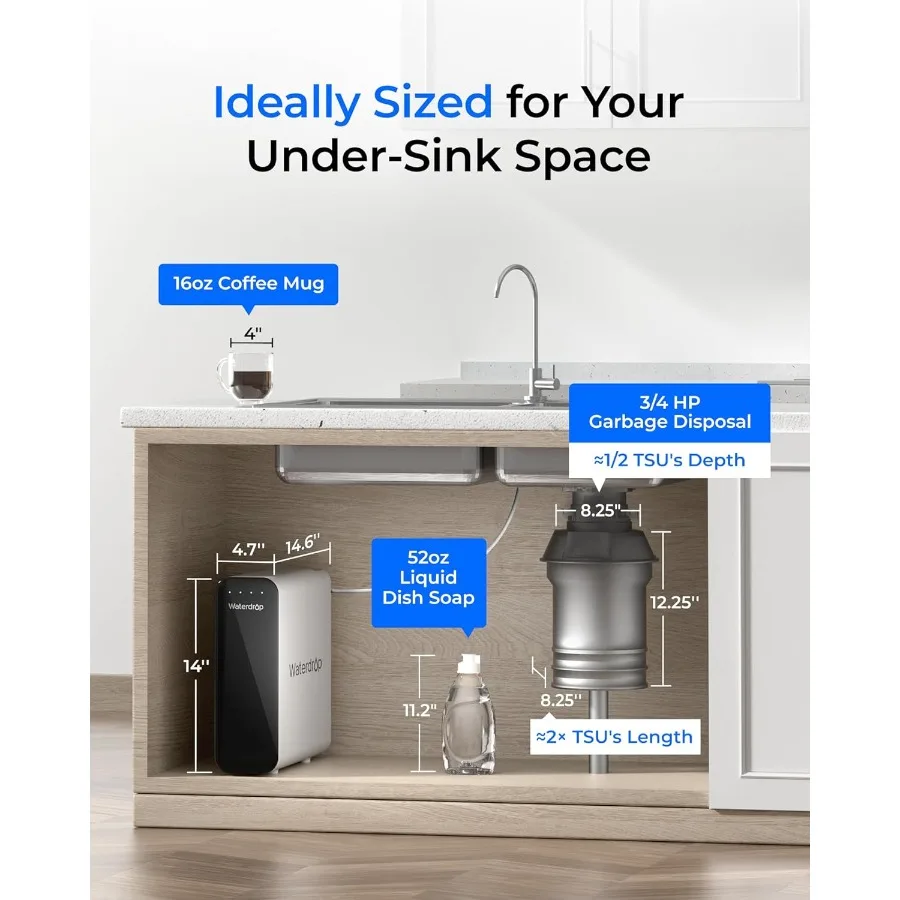 Sistema di filtraggio dell'acqua sotto il lavello Ultra filtrazione senza serbatoio a 3 stadi con pannello intelligente del rubinetto Filtro da 0,01 micron non inferiore Trapano TDS