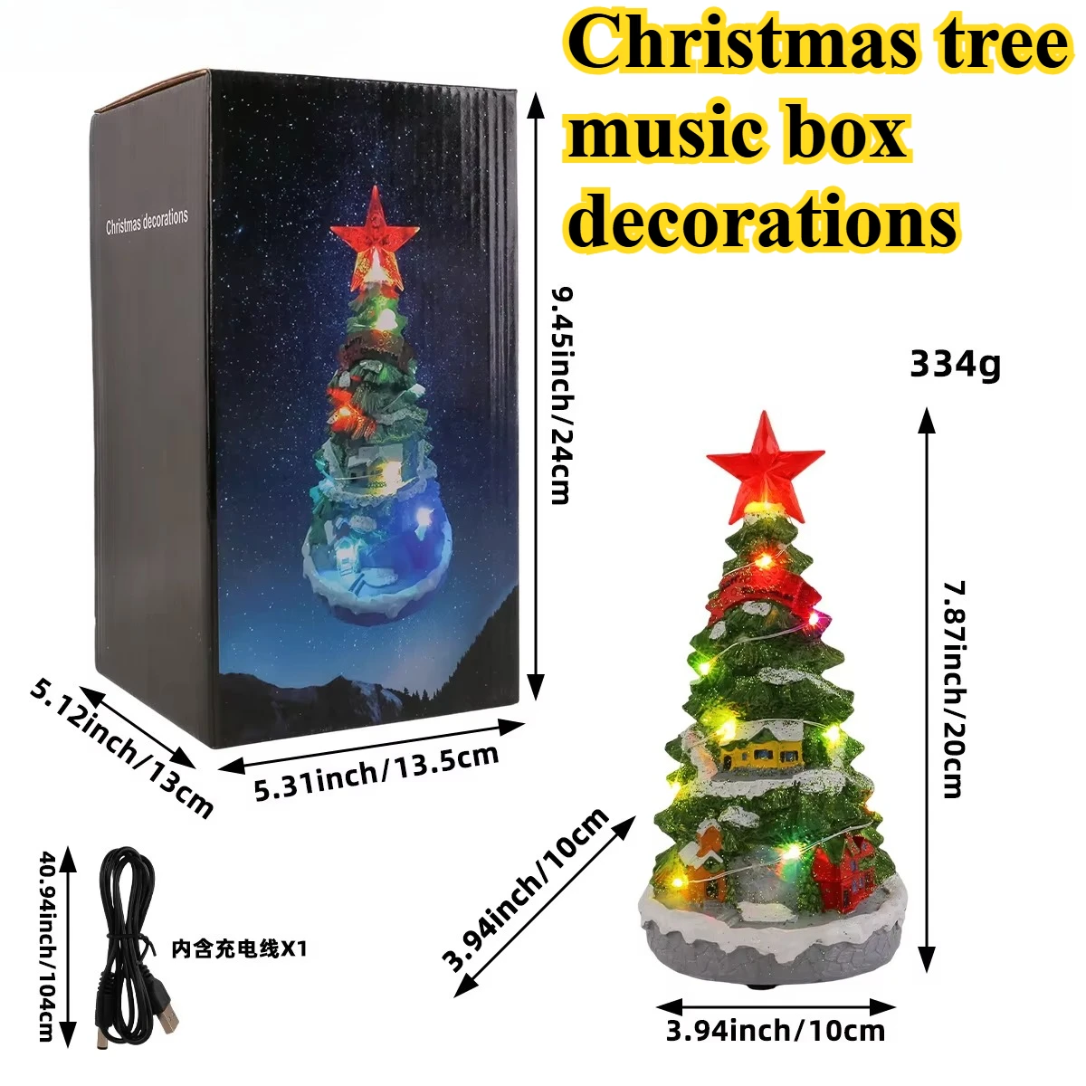 Creative Colorful Lights Christmas Tree Music Box Decorations Christmas Home Atmosphere Decorations High-end Holiday Gift