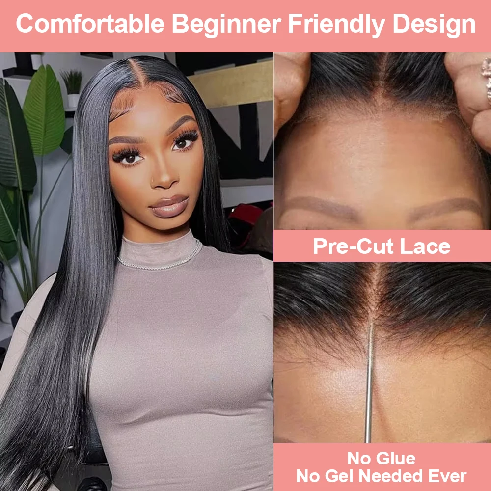 High-quality Vietnamese 250 Density 13x4 13x6 HD Lace Front Human Hair Wigs 30 40 Inch Bone Straight Human Hair Wigs Natural Pre Plucked Transparent Lace Frontal Wigs Pre Cut Glueless 5x5 Closure Wig Human Hair For Women