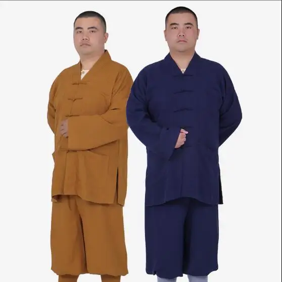 

Chinese Traditional Clothing Monk Men Meditation Shaolin Han Clothing Suit Vintage Summer