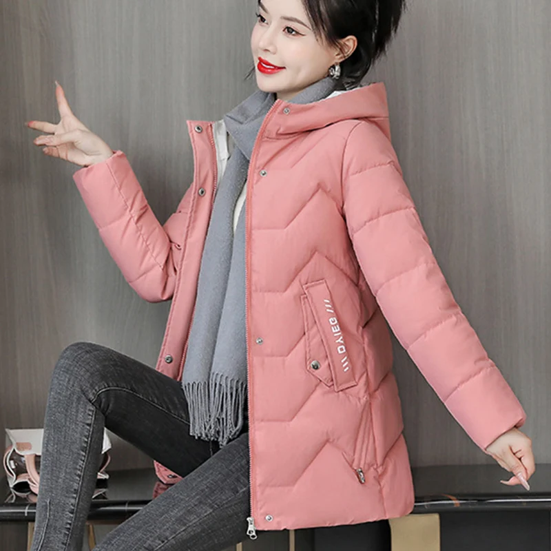 الشتاء رشاقته مقنعين سترات للنساء سليم صالح رسالة مزيج اللون سترة سترة امرأة زر الموضة سستة حتى معطف دافئ الإناث