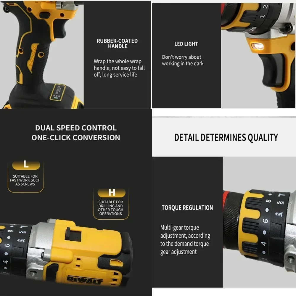 Dewalt DCD791 مثقاب لاسلكي بدون فرش أداة طاقة محمولة متعددة الوظائف قابلة لإعادة الشحن لبطارية ليثيوم Dewalt 20 فولت #5