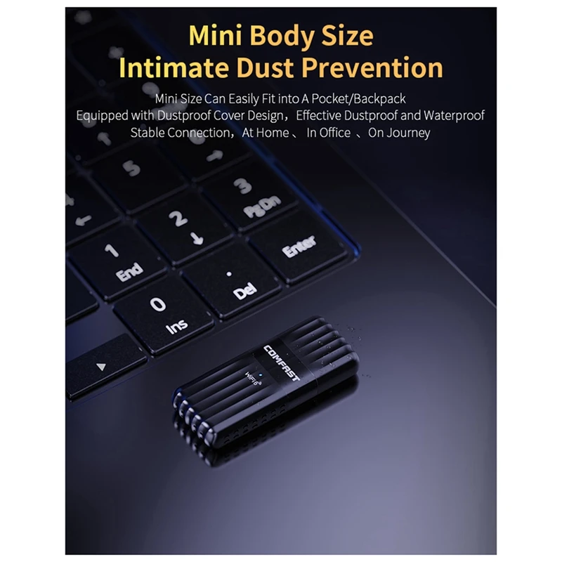 CF-943AX 와이파이 및 블루투스 카드, 무료 드라이브, BT5.3 USB 네트워크 카드, 와이파이 6 어댑터, 2.4G 및 5.8Ghz, 900Mbps