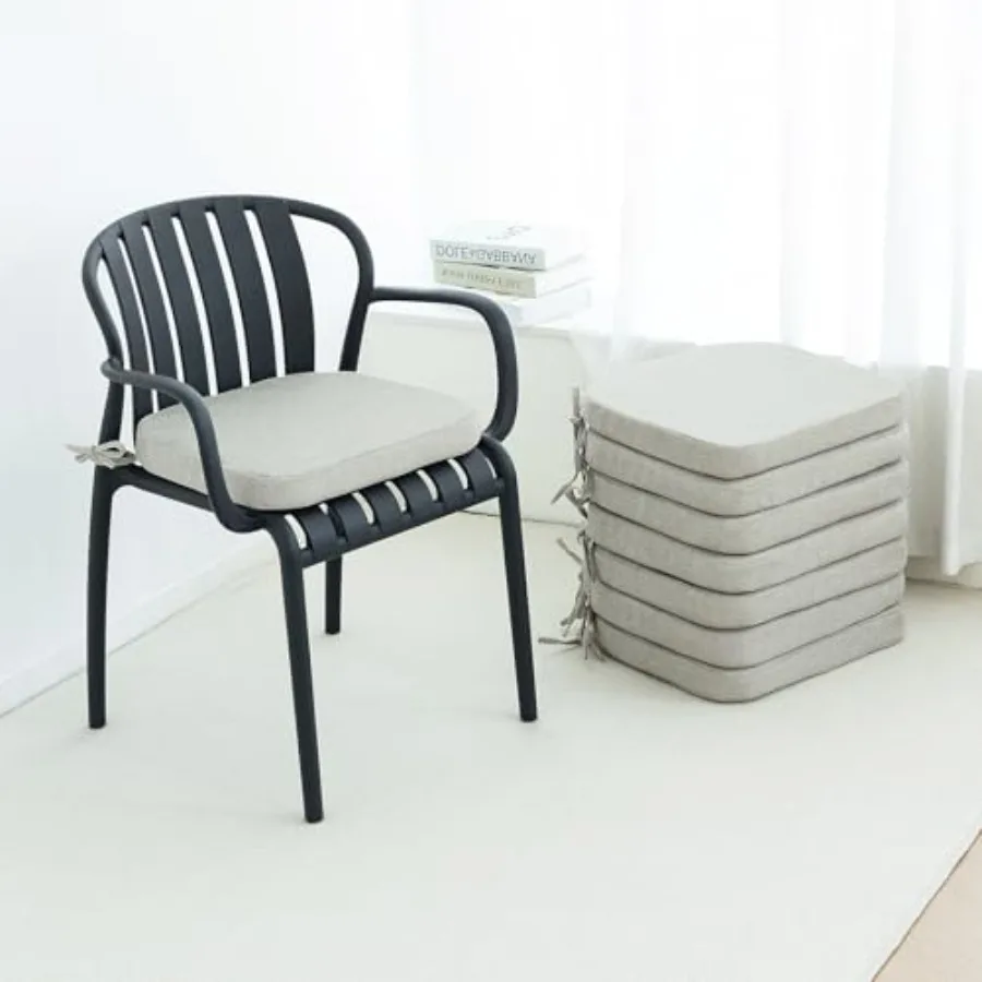 

Indoor Dining Chair Cushions with Ties for Kitchen Outdoor Seat Pads with Removable Cover Non-Slip Bottom Waterproof High-Resil