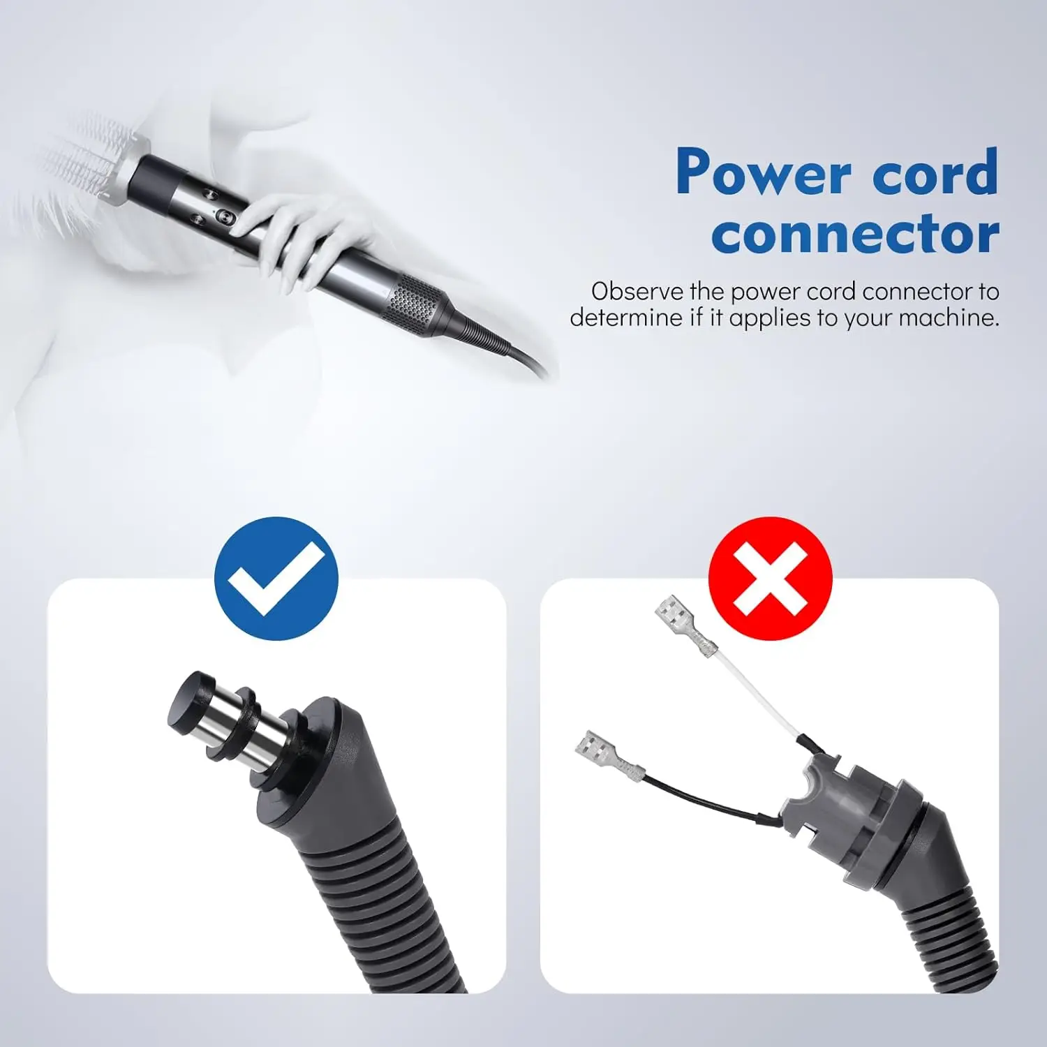 استبدال كابل شحن الطاقة المتوافق مع Airwrap 110 فولت، سلك الطاقة لمجعد الشعر، ملحق قابس لإصلاح أدوات التصميم