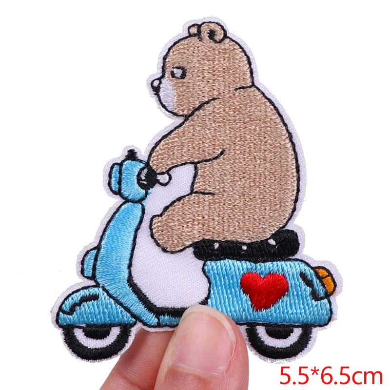 Patch per ricamo dinosauro carino per abbigliamento Applique animale ferro su toppe toppe per cartoni animati fai da te su vestiti per bambini