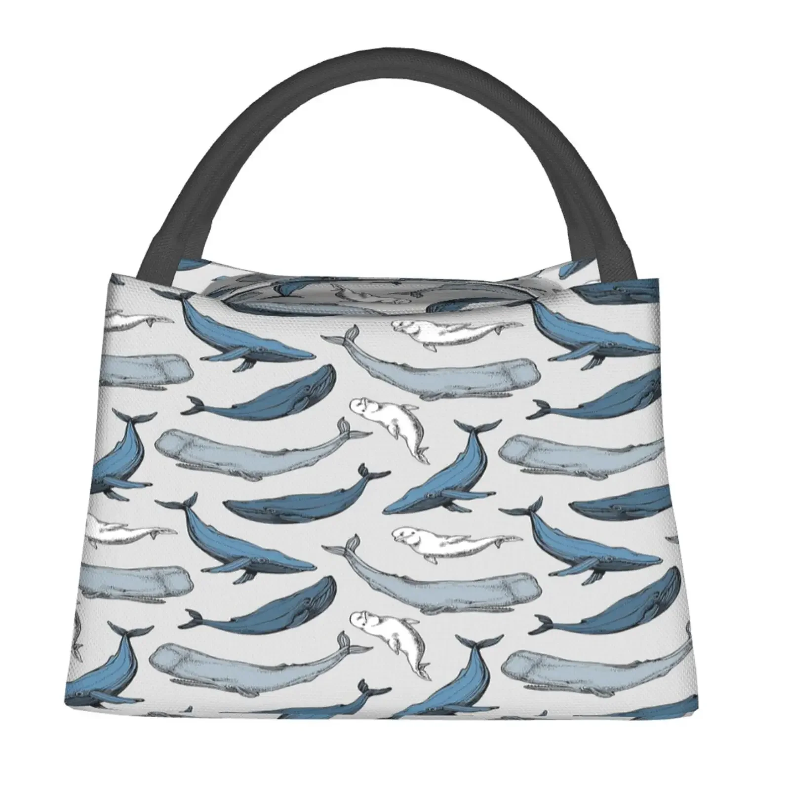 Whale Monsters Video Game Insulated Lunch Bag Meal Container Thermal Bag Tote Lunch Box School Travel Bento Pouch