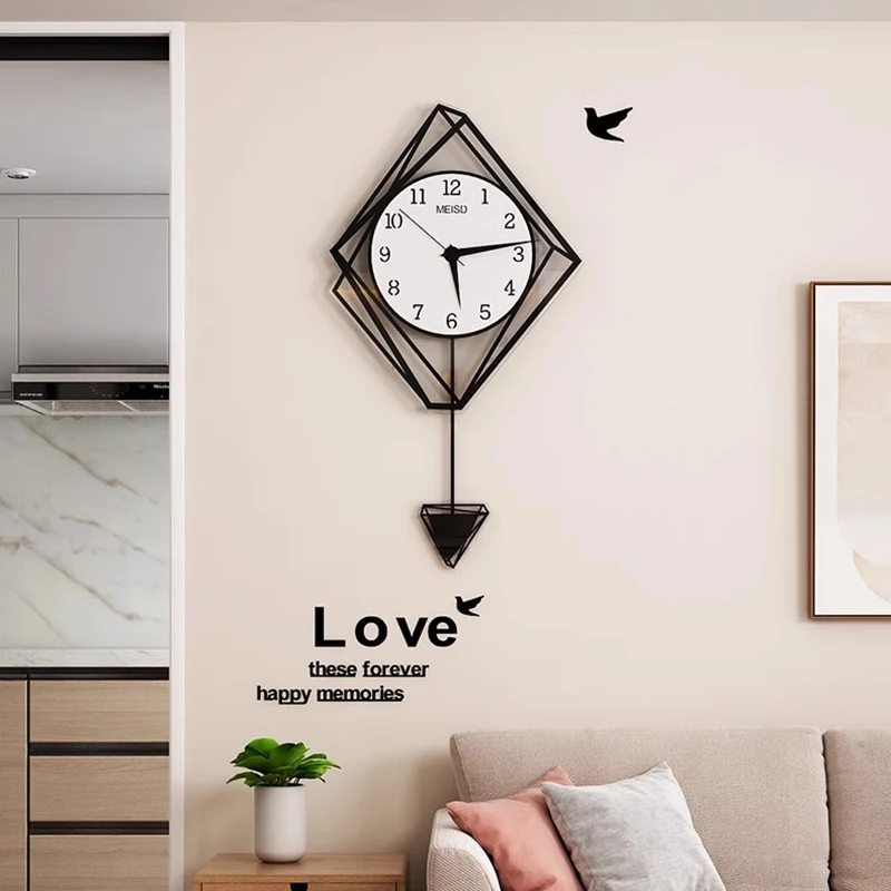 Minimalist Black Clocks Wall Metal Digital Modern Hanging Clock Wall Metal Living Room Orologio Da Parete Room Decorarion