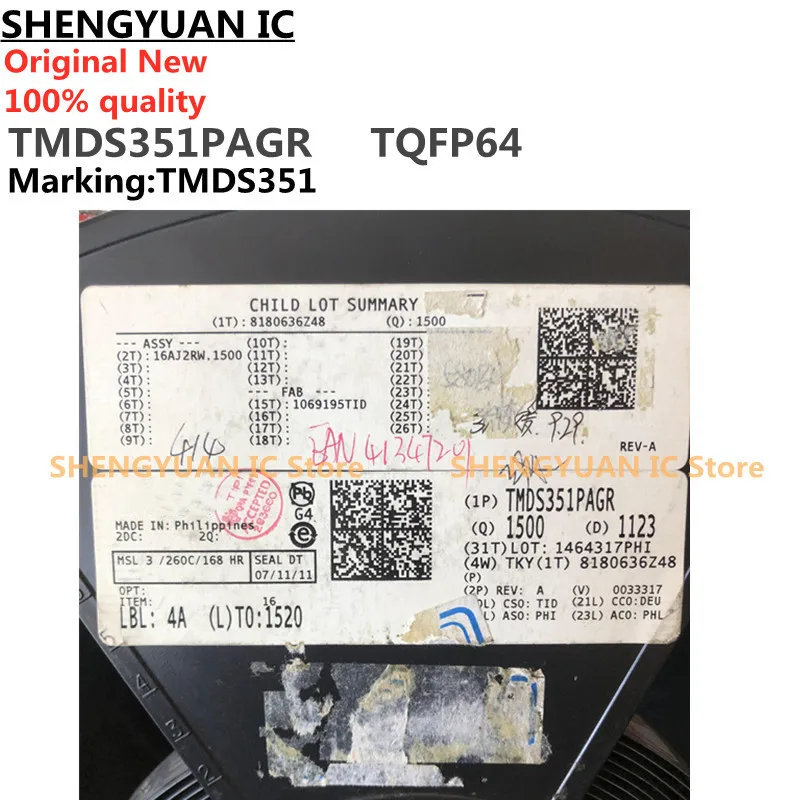 2Pcs/lot  TMDS351PAGR TMDS351 TMDS351PAG TQFP64 DVI/HDMI Analog switch Multiplexers 100% new imported original 100% quality