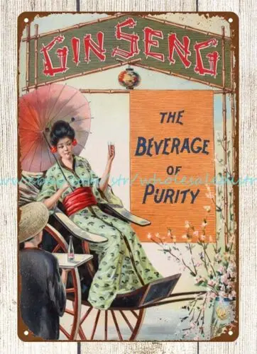 GINSENG BEVERAGE metal tin sign metal dorm room  wall hangings