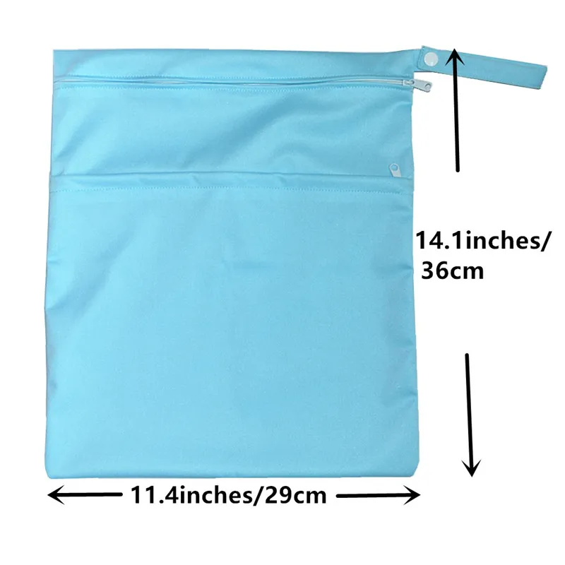 [Sigzagor] Wet Dry Bag With Two Zippered Baby Diaper Nappy Waterproof Reusable Washable