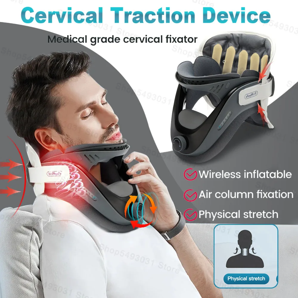 Cervical Traction Device Neck Stretcher Posture Corrector Neck Brace Cervical Stretch Care Neck Support Chiropractic Relief Pain