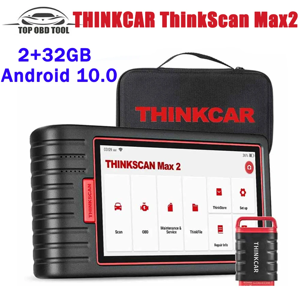 2024 THINKCAR ThinkScan Max2 Full system Car Diagnostic Tool MAX2 OBD2 Scanner Free Lifetime Update ECU Coding PK ThinkTool Mini