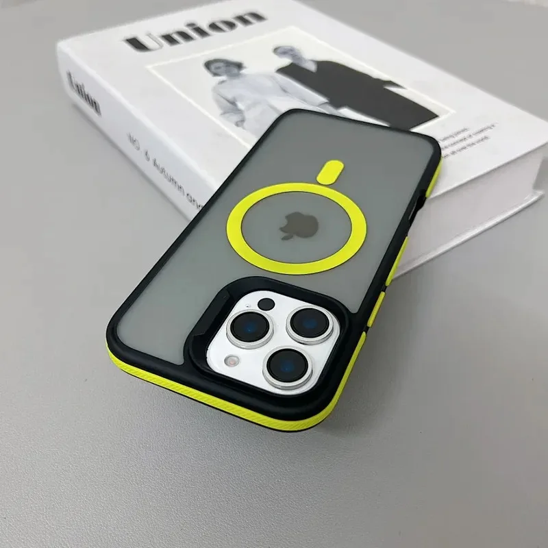 Luxury Magnetic Color Matte Translucent Armor Shockproof Cas
