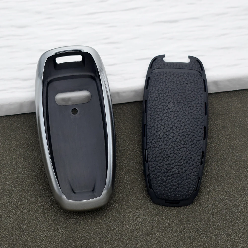 Premium TPU Leather Car Key Cover For Audi A6 C8 A7 A3 8Y A8 D5 Q7 4M Q8 RSQ8 RS6 RS7 E-tron GT Q4 Key Chain Keyring Accessories