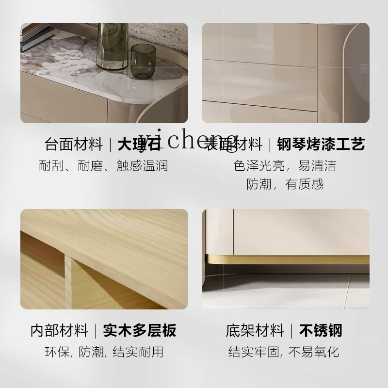 

ZK premium light luxury chest cabinet painted marble dining side bedroom bedside drawer storage cabinet porch cabinet