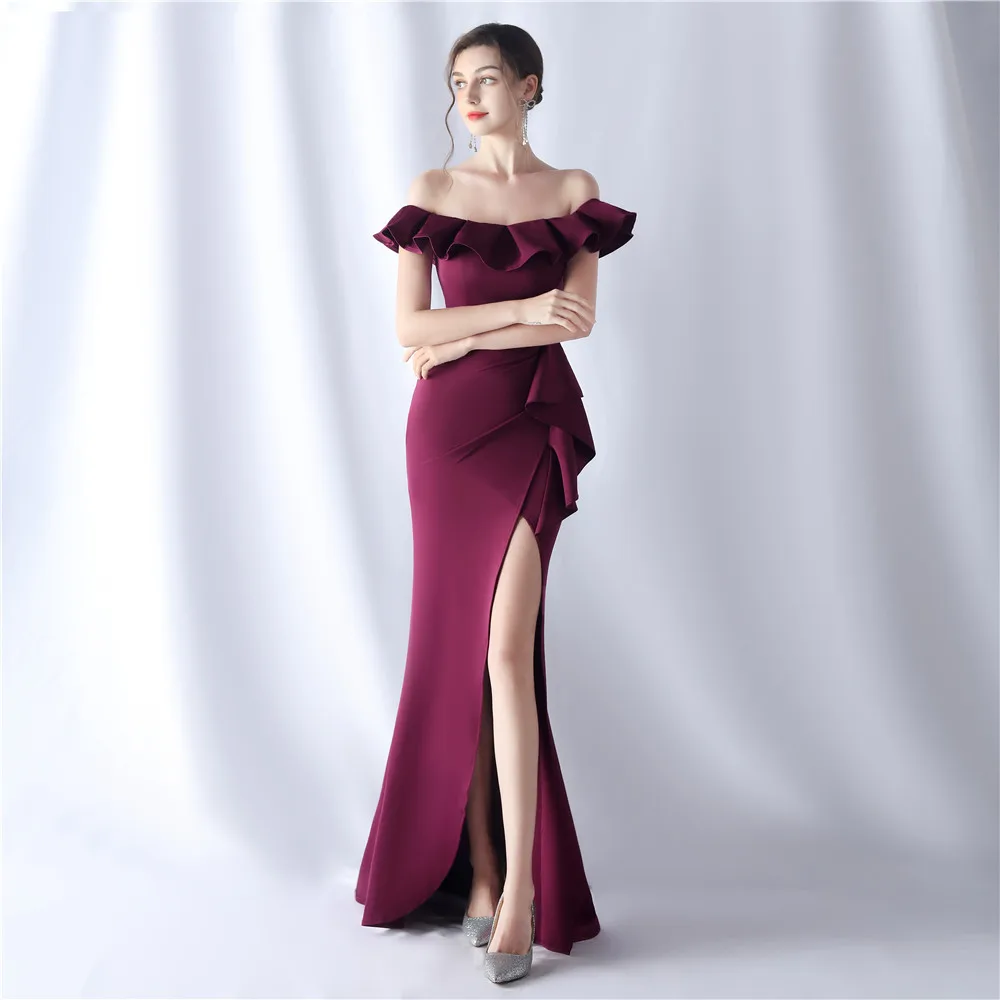 Bridesmaid satin suspender tube top evening dress standard ballroom dresses for women drag queen costumes