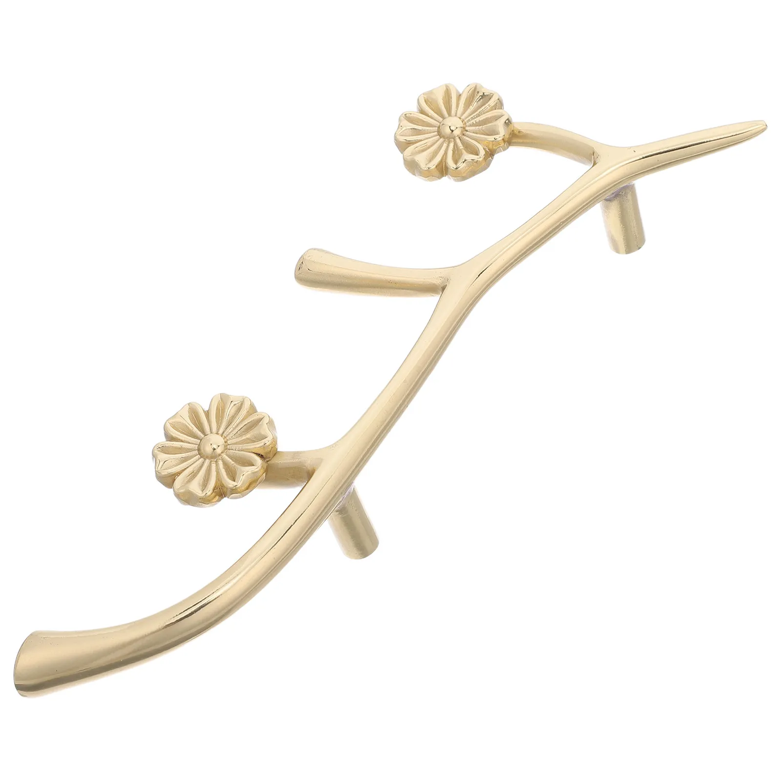 Double Hole Brass Flower Cabinet Pull Hardware Vintage Dresser Drawer Handles for Kitchen Furniture Door Pulls