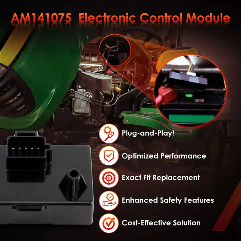 ABKY-For John Deere Garden Tractor Compatible Electronic Control Module Units For X300 X304 X310 X500 AM141075, AM137667